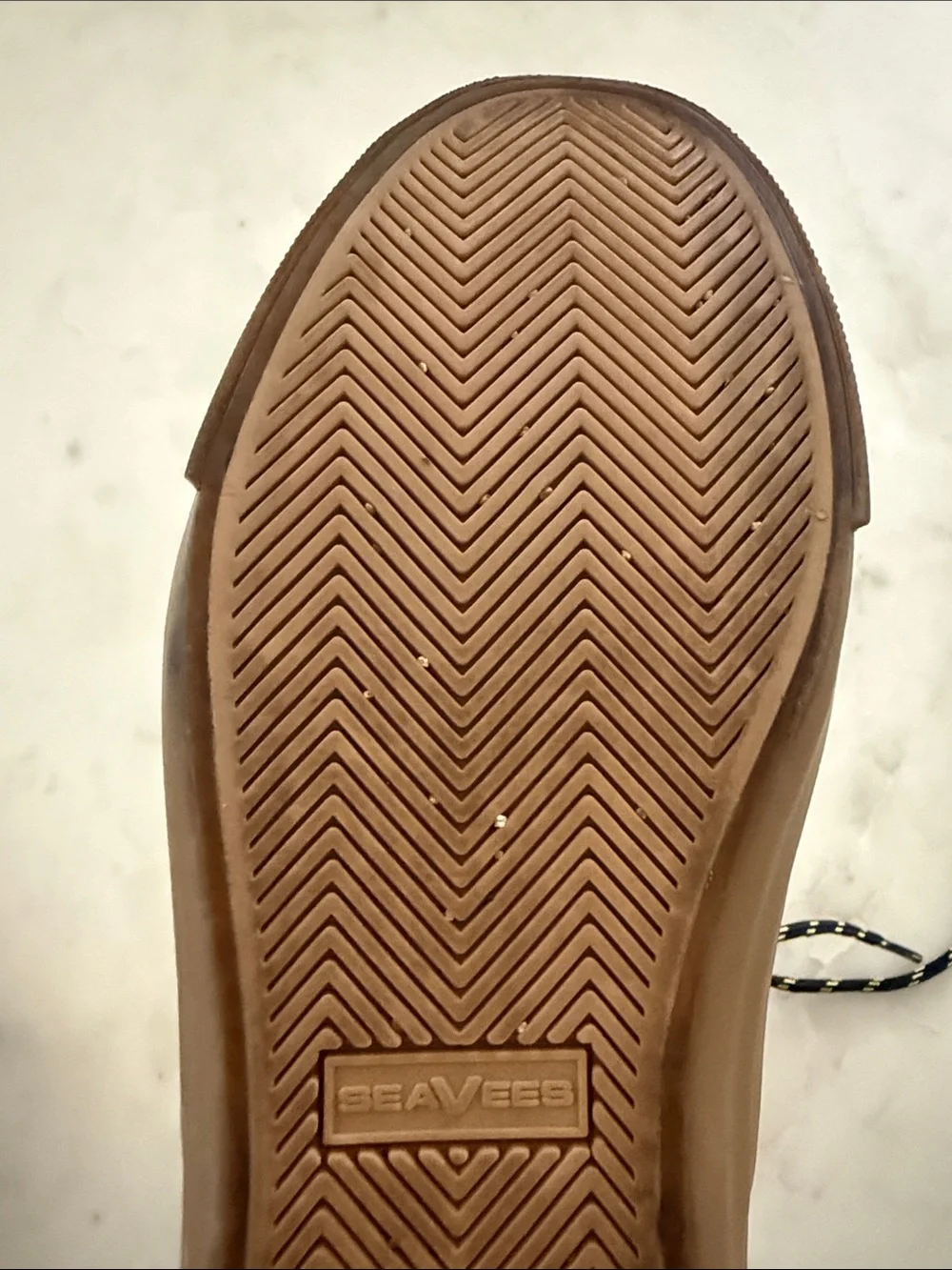 SeaVees Navy Suede Chukka Boots with Yellow Accents